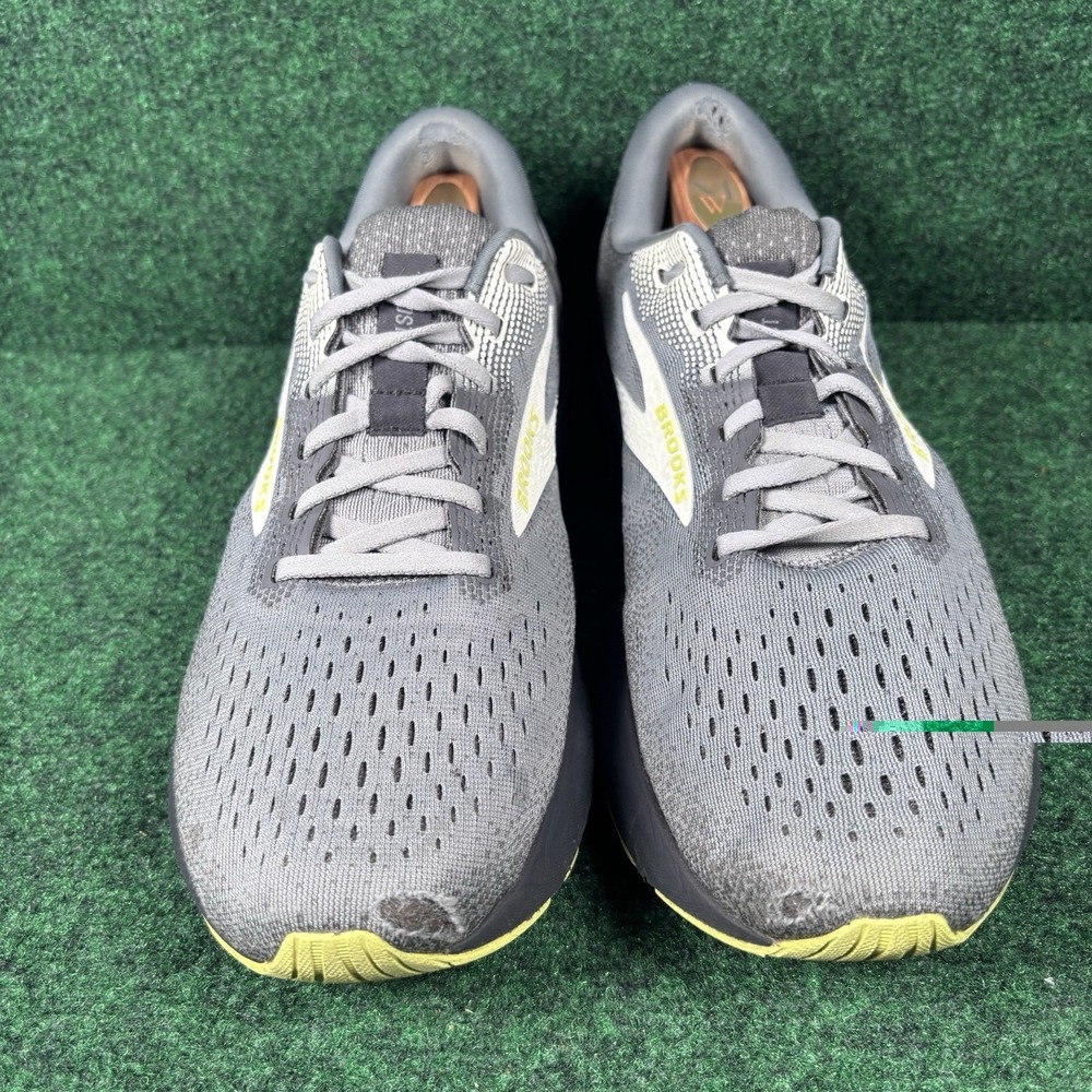 Brooks Ghost 16 Running Shoes Lightweight Mesh Grey Yellow Mens Size 10 2E Wide - Picture 3 of 8